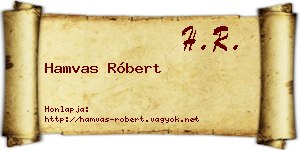 Hamvas Róbert névjegykártya