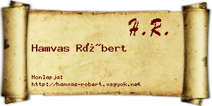 Hamvas Róbert névjegykártya