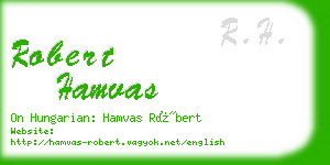 robert hamvas business card